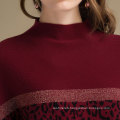 Wool Overs Women'S Cashmere & Merino Wool Crew Neck Wool Knitted Pullover Korean Sweater